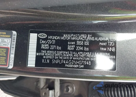 2022 Hyundai Elantra Limited from USA, damaged, VIN 5NPLP4AG2NH071948